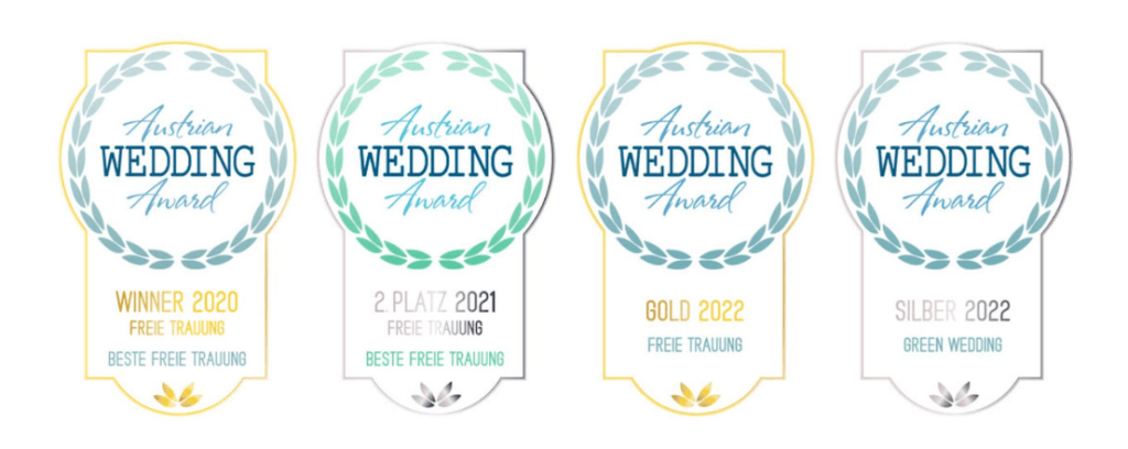 Mehrere Austrian Wedding Award Auszeichnungen für Immanuel Fiausch als Trauredner für freie Trauungen in Österreich