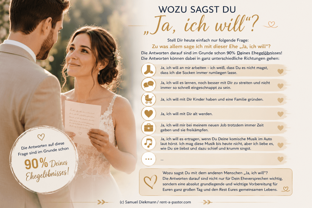 Braut liest emotionales Ehegelöbnis bei freier Trauung mit Inspirationen zur Bedeutung von Ja ich will von Samuel Diekmann