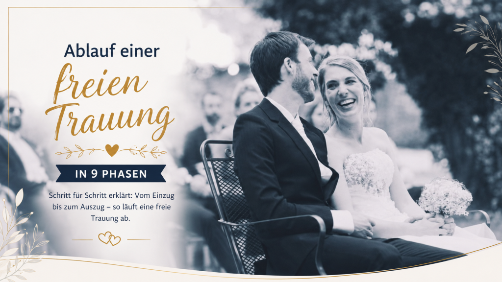 Brautpaar bei einer freien Trauung im Freien als Titelbild zum Ablauf einer freien Trauung in 9 Phasen von Samuel Diekmann