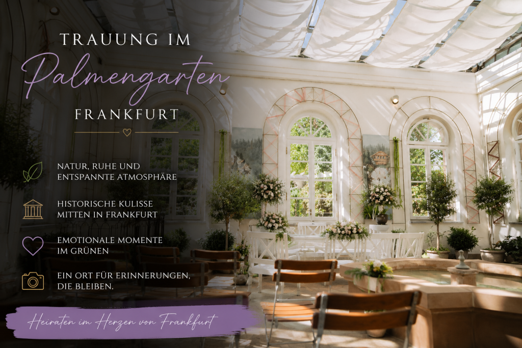 Heller historischer Pavillon im Palmengarten Frankfurt als romantische Hochzeitslocation für freie Trauungen und standesamtliche Zeremonien